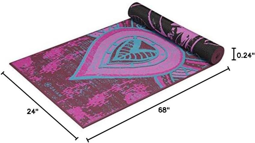 imageGaiam Yoga Mat  Premium 6mm Print Reversible Extra Thick Non Slip Exercise ampamp Fitness Mat for All Types of Yoga Pilates ampamp Floor Workouts 68quot x 24quot x 6mm ThickBe Free