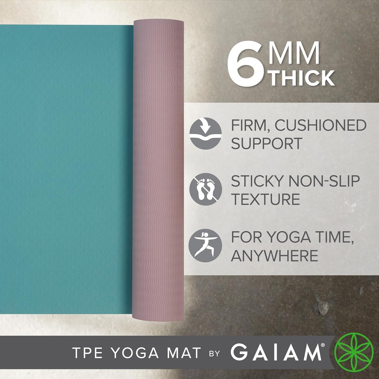 imageGaiam Yoga Mat Performance TPE Exercise ampamp Fitness Mat for All Types of Yoga Pilates ampamp Floor Exercises