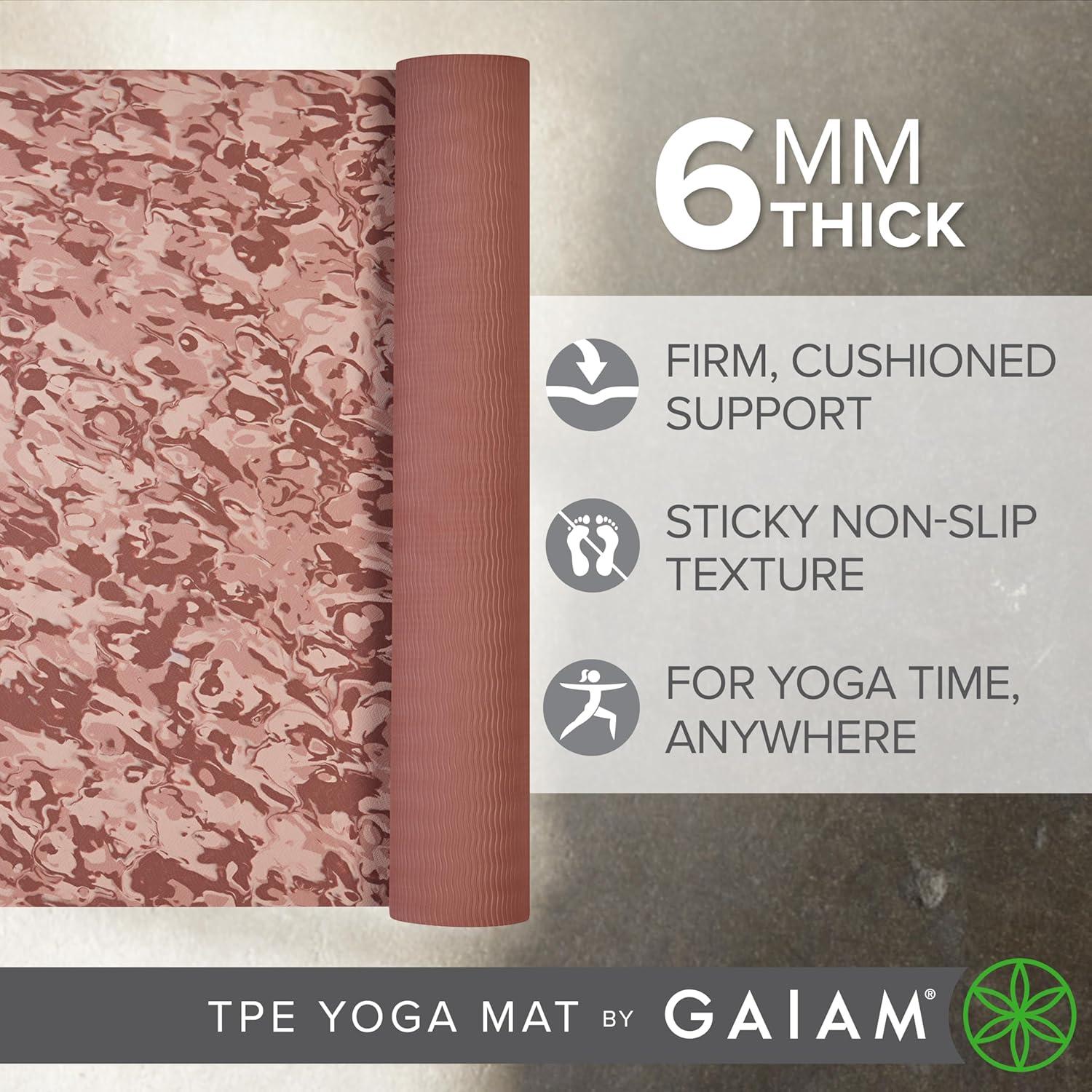 imageGaiam Yoga Mat Performance TPE Exercise ampamp Fitness Mat for All Types of Yoga Pilates ampamp Floor ExercisesEnglish Rose Camo