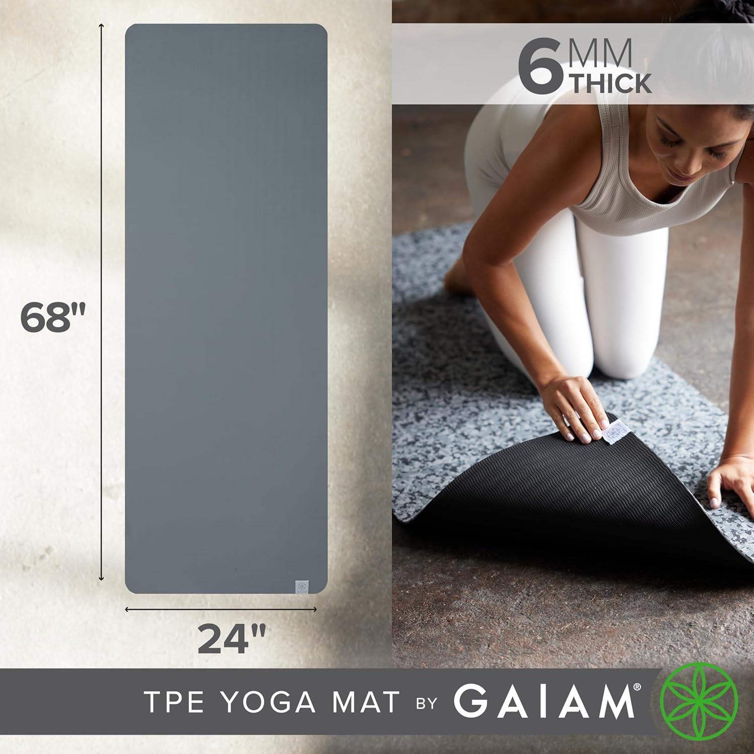 imageGaiam Yoga Mat Performance TPE Exercise ampamp Fitness Mat for All Types of Yoga Pilates ampamp Floor ExercisesLake