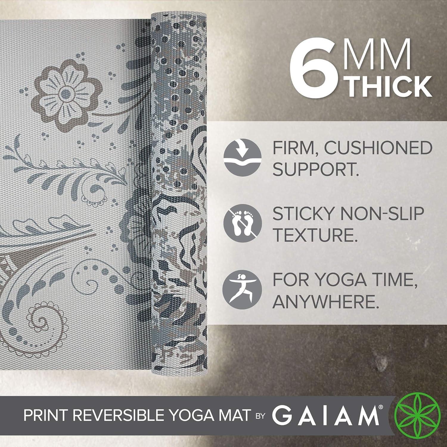 imageGaiam Yoga Mat Premium Print Reversible Extra Thick Non Slip Exercise ampamp Fitness Mat for All Types of Yoga Pilates ampamp Floor Workouts Celestial Dove 6mm