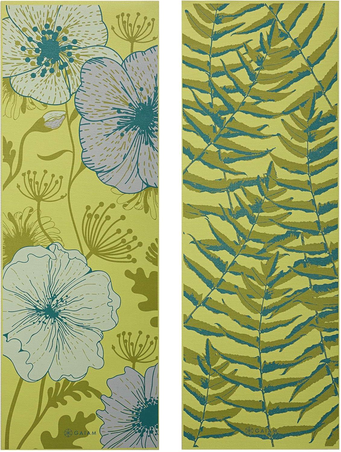 imageGaiam Yoga Mat Premium Print Reversible Extra Thick Non Slip Exercise ampamp Fitness Mat for All Types of Yoga Pilates ampamp Floor Workouts Floral Fern 6mm