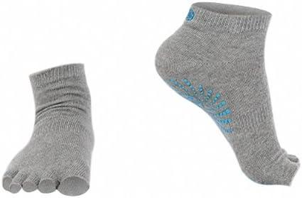 imageGaiam Yoga Socks Toeless Grippy Non Slip Sticky Grip Accessories for Women ampamp MenHeather Grey