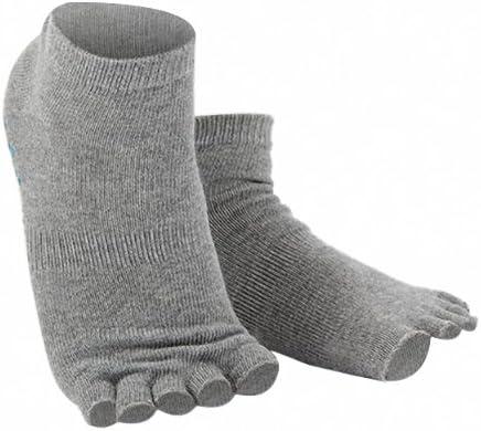 imageGaiam Yoga Socks Toeless Grippy Non Slip Sticky Grip Accessories for Women ampamp MenHeather Grey