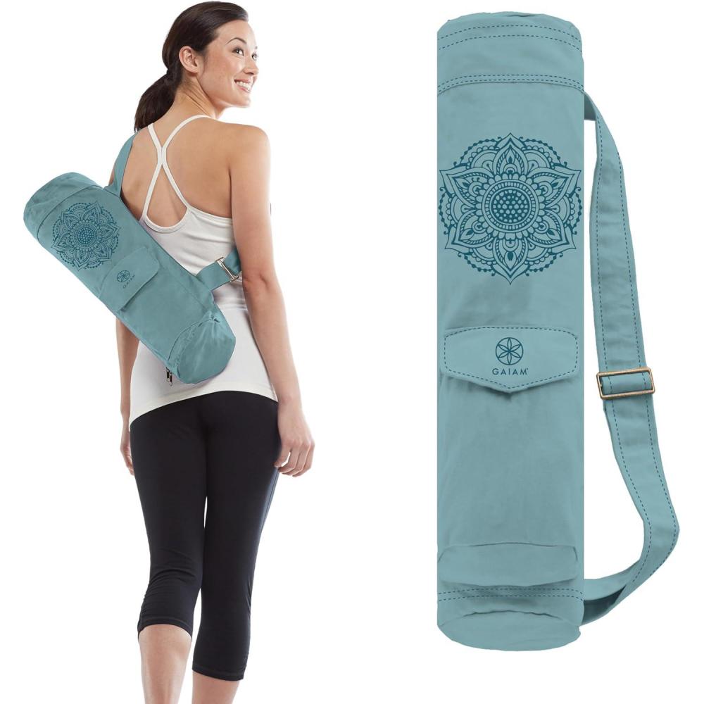 imageGaiam Cargo Yoga Mat Bag FullZipper Yoga Mat Carrier with Adjustable Strap Front ampamp Exterior Phone Pocket with Earbuds Slit Stylish ampamp Functional Fitness Mat Holder for Women ampamp MenNiagara