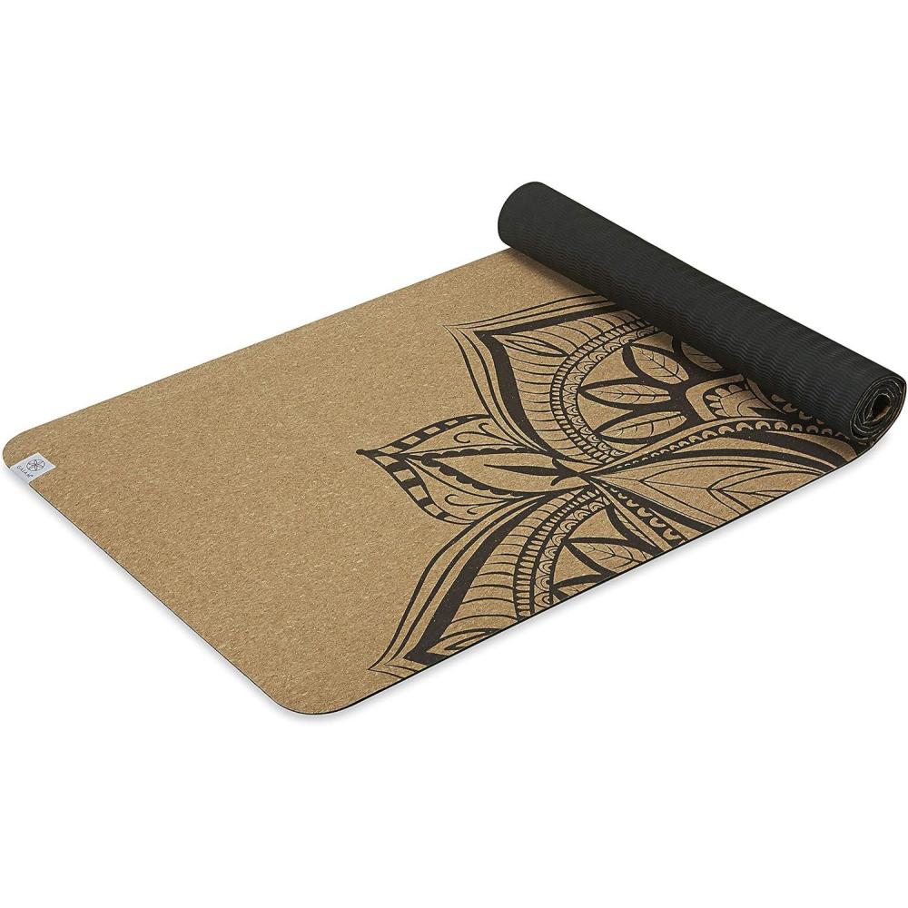 imageGaiam Cork Yoga Exercise Mat  Natural Sustainable Cork Resists Sweat and Odors  NonSlip TPE Backing Prevents Slipping Great for Hot Yoga Pilates Fitness Working Out 68quot x 24quotx 5mm ThickPrint