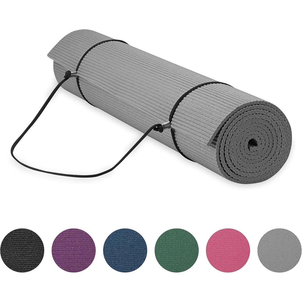 imageGaiam Essentials Premium Yoga Mat with Carrier SlingGrey