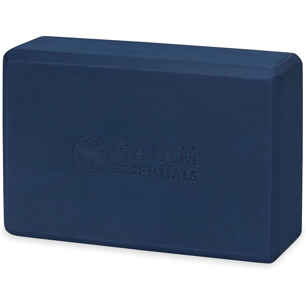 imageGaiam Essentials Yoga Brick Sold as Single Block EVA Foam Block Accessories for Yoga Meditation Pilates Stretching Navy