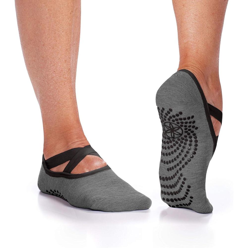 imageGaiam Grippy Studio Yoga Socks for Extra Grip in Standard or Hot YogaGranite