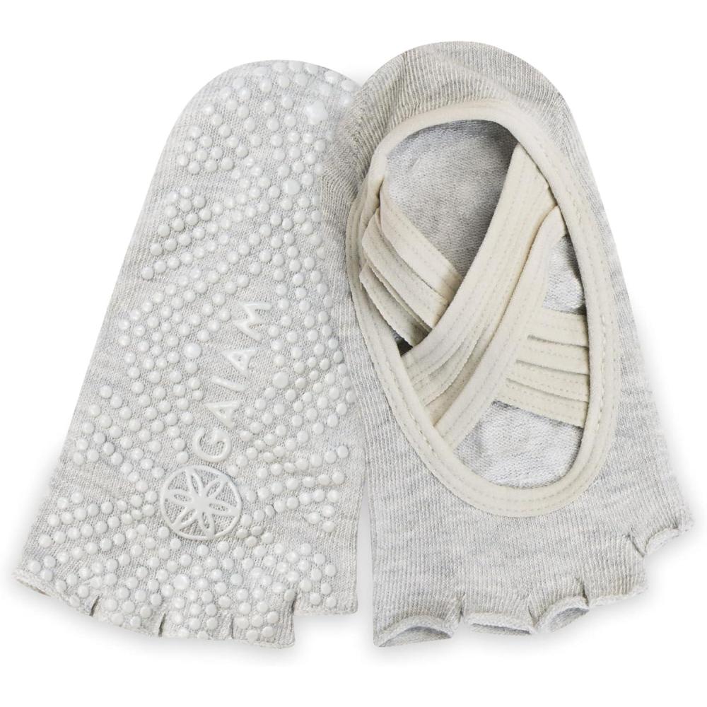 imageGaiam Grippy Studio Yoga Socks for Extra Grip in Standard or Hot YogaGrey