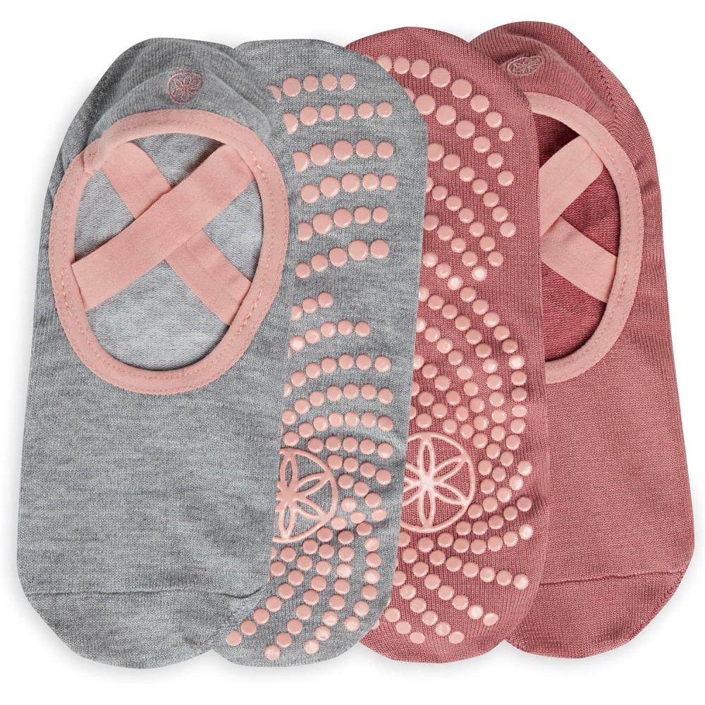 imageGaiam Grippy Studio Yoga Socks for Extra Grip in Standard or Hot YogaVery Coral
