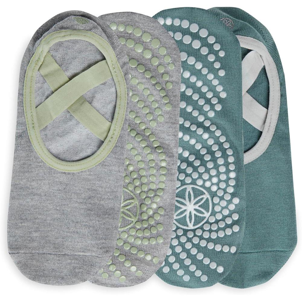 imageGaiam Grippy Studio Yoga Socks for Extra Grip in Standard or Hot YogaVintage Green