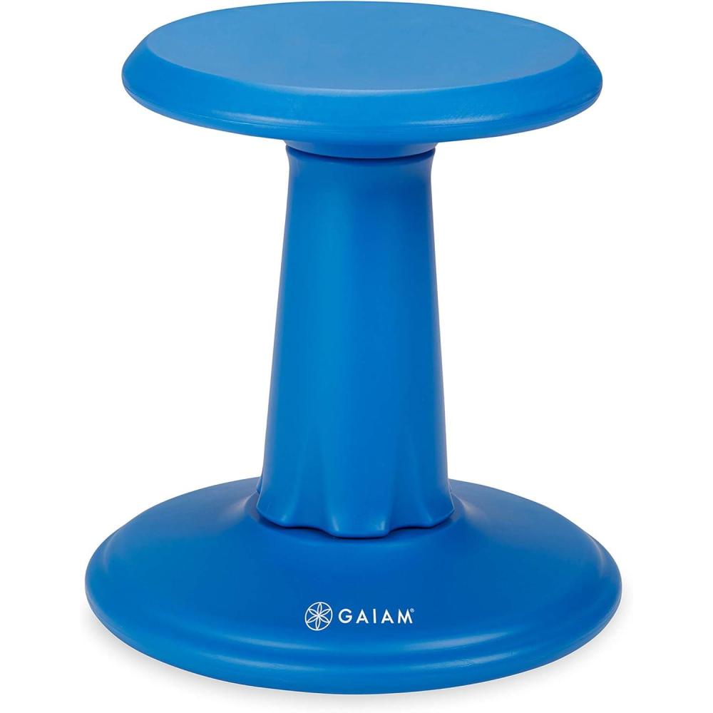 imageGaiam Kids Wobble Stool Desk Chair Alternative Flexible Seating Balance Wiggle Chair ADHD Sensory Fidget Core Rocker Child Seat Elementary School Classroom Furniture for Student Toddler Ages 58Blue