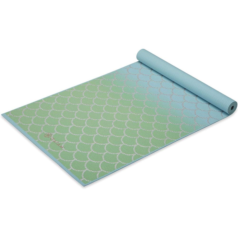 imageGaiam Kids Yoga Mat Exercise Mat Yoga for Kids with Fun Prints Playtime for Babies Active ampamp Calm Toddlers and Young Children 60quot L x 24quot W x 3mm ThickMetallic Mermaid