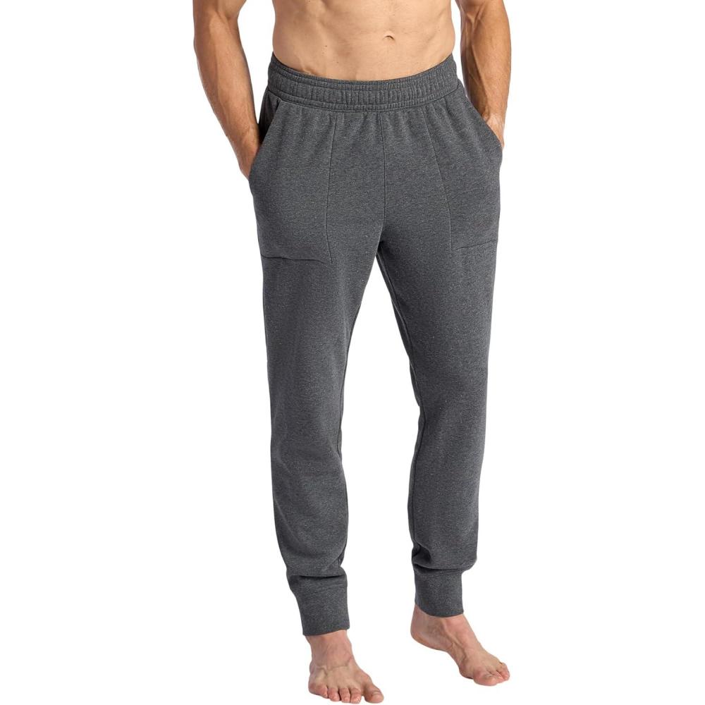imageGaiam Mens Comfort Jogger Relaxed Fit 30 Inseam Stretch Heavyweight MaterialCharcoal Heather