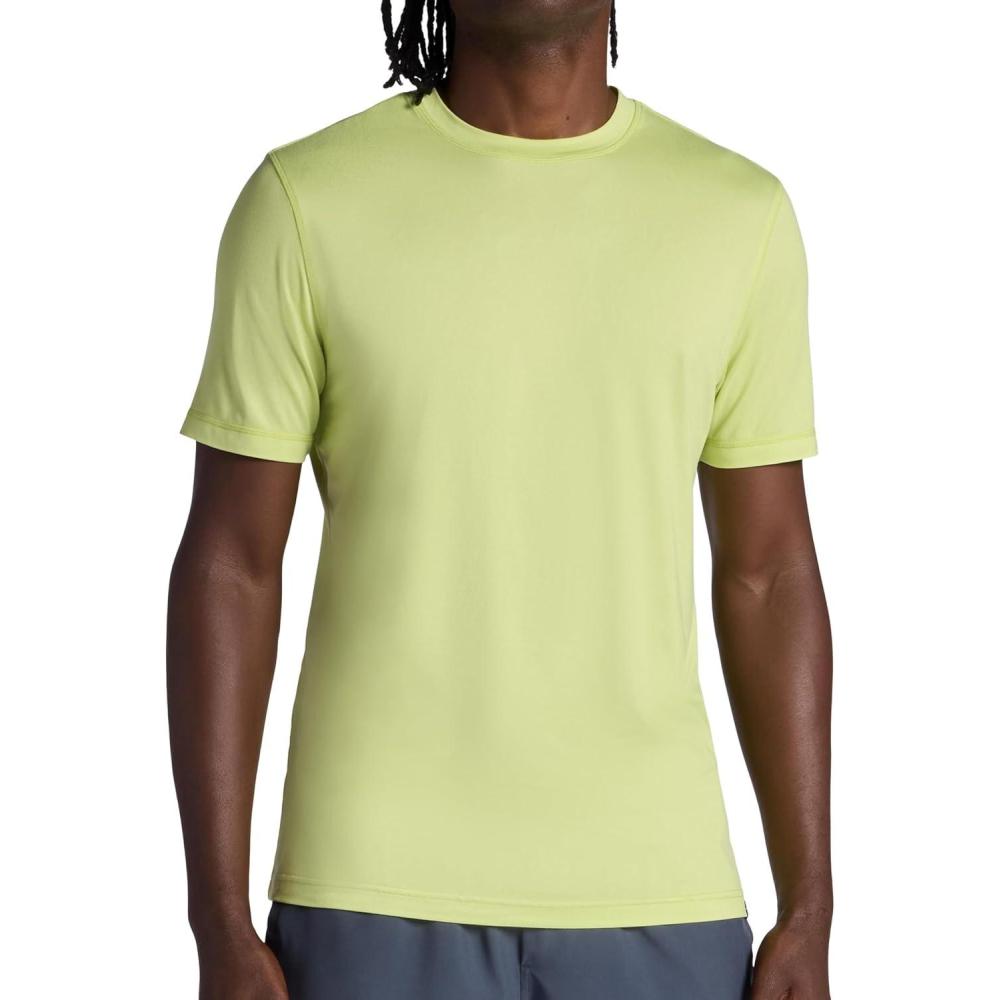 imageGaiam Mens Everyday Basic Crewneck Top Standard Fit Stretch Midweight MaterialLime Sherbet