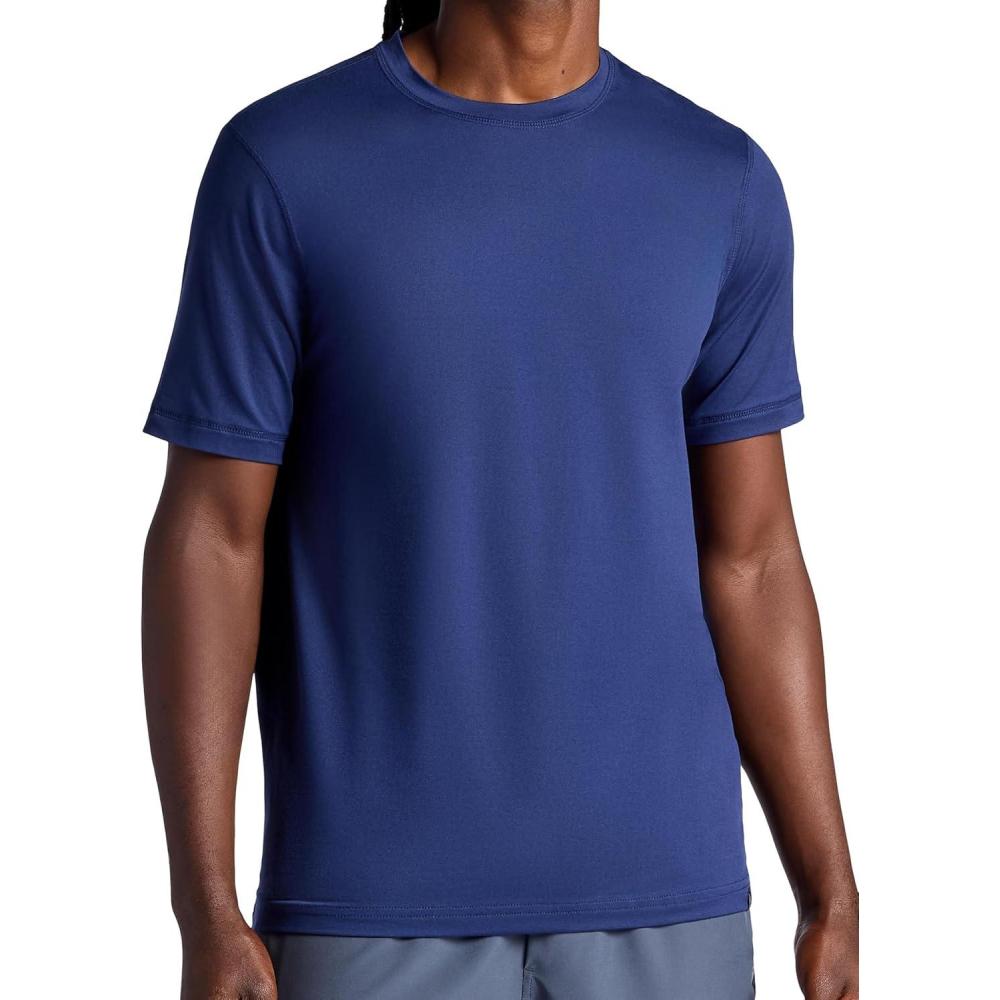 imageGaiam Mens Everyday Basic Crewneck Top Standard Fit Stretch Midweight MaterialMedieval Blue