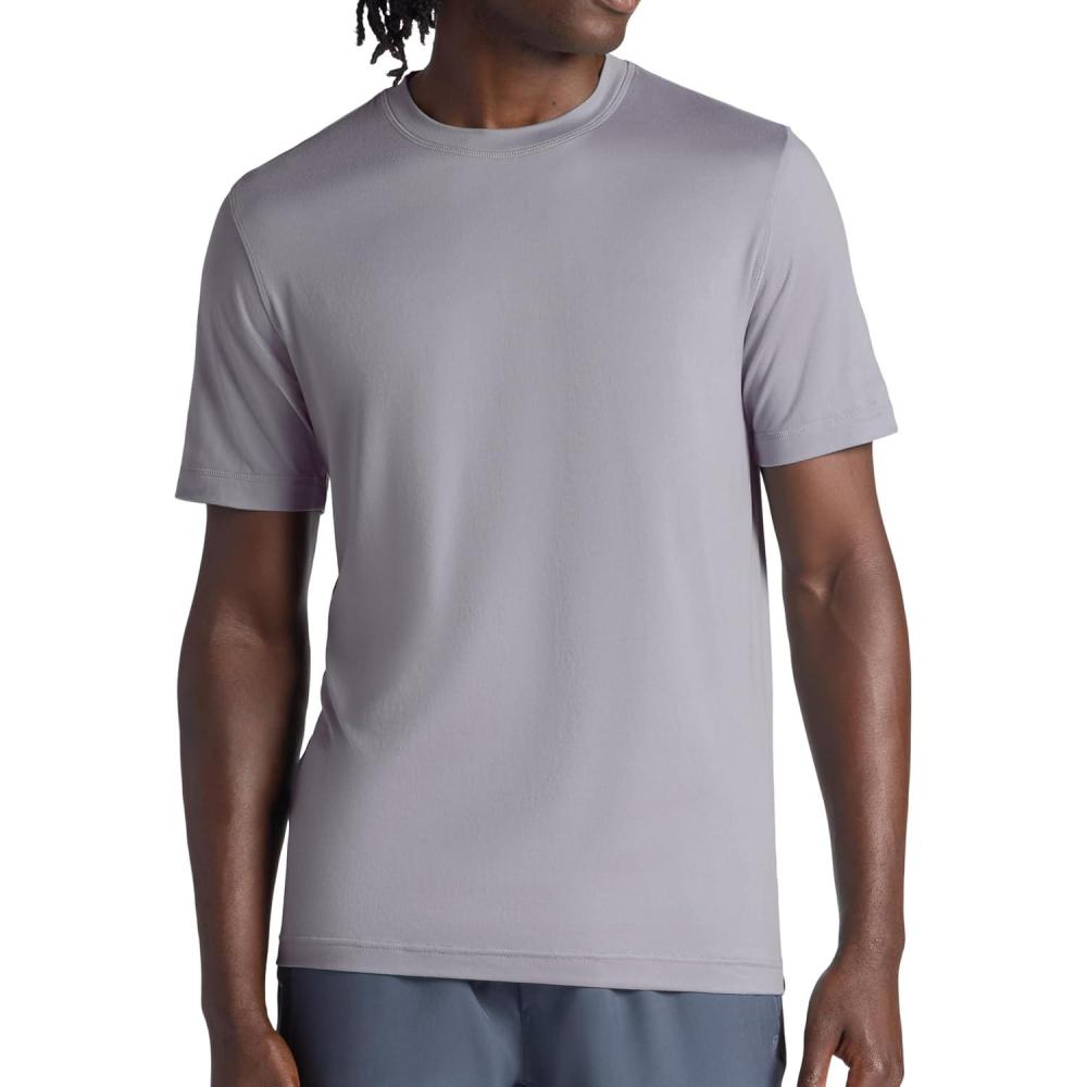 imageGaiam Mens Everyday Basic Crewneck Top Standard Fit Stretch Midweight MaterialSleet
