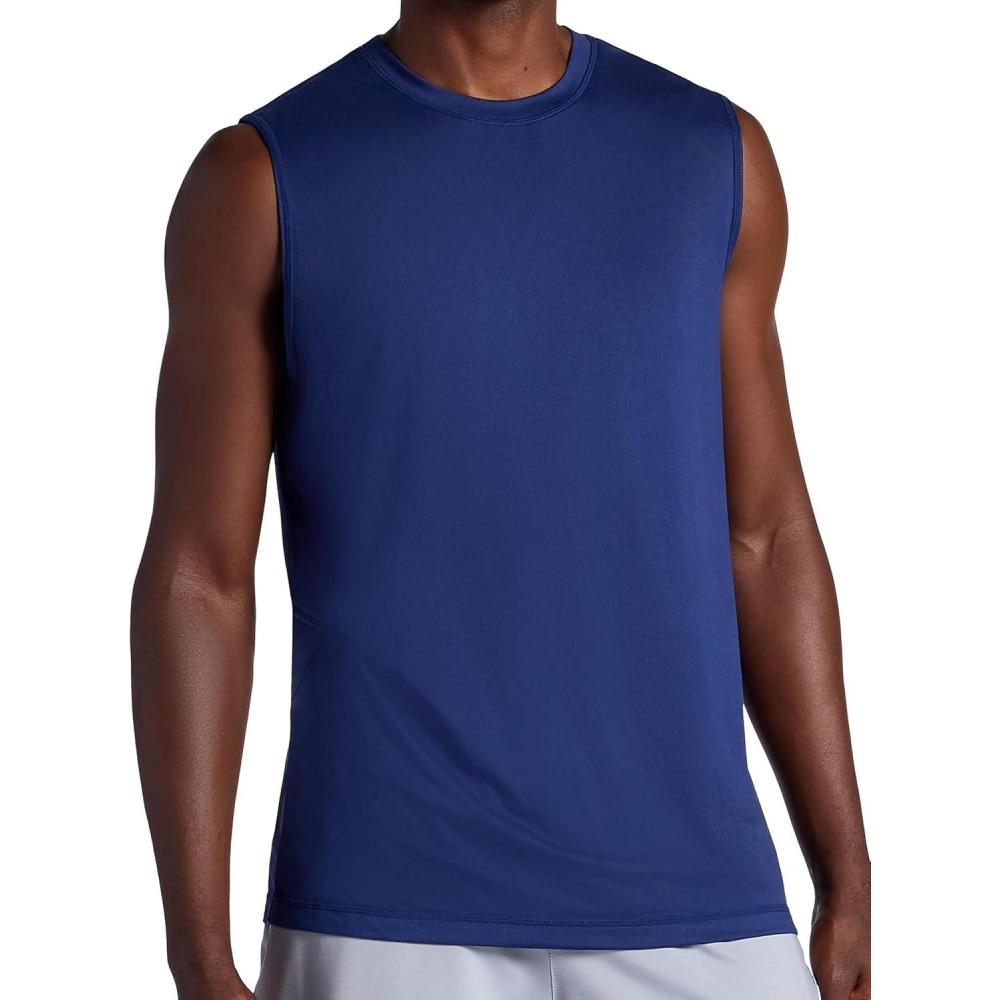imageGaiam Mens Everyday Basic Muscle Tank Top Standard Fit Stretch Midweight MaterialMedieval Blue