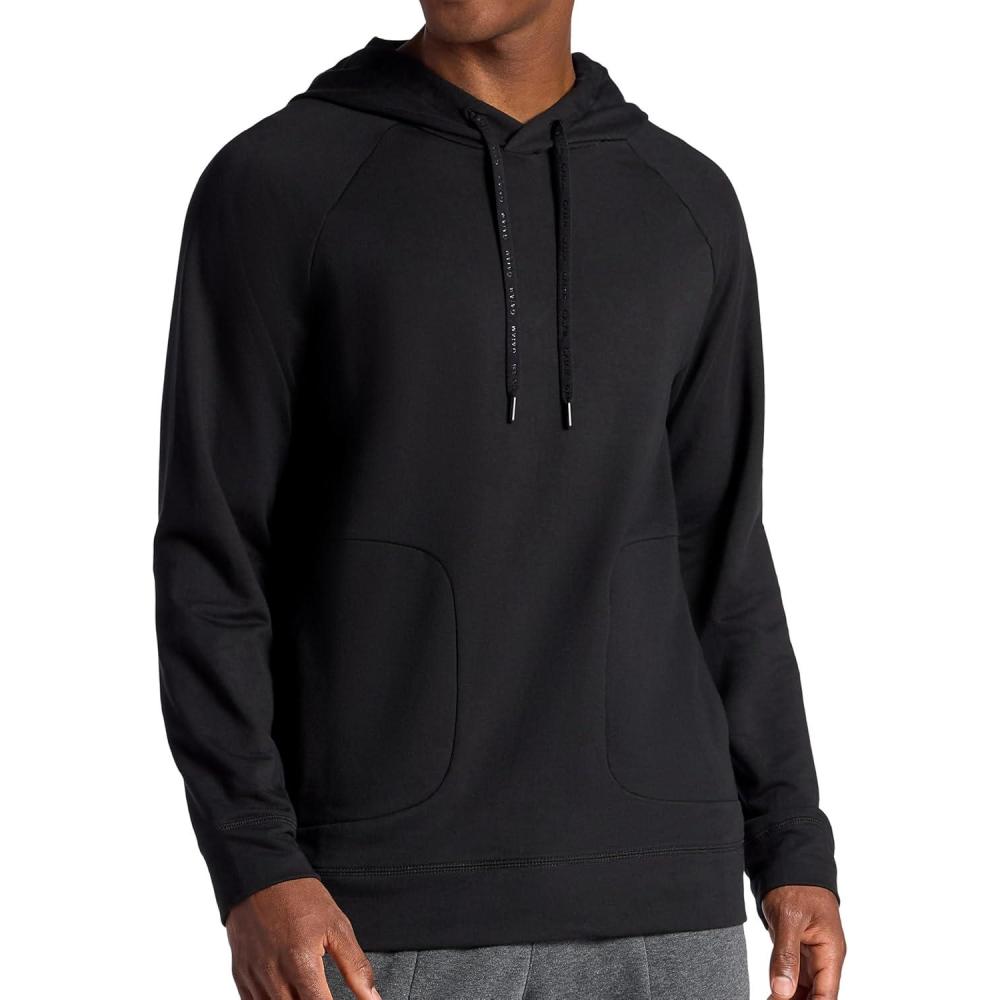 imageGaiam Mens Lotus Oblong Hoodie Relaxed Fit Stretch Heavyweight Terry MaterialBlack