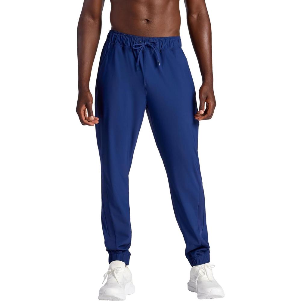 imageGaiam Mens Lotus Oblong Pant Standard Fit 31 Inseam Stretch Heavyweight Terry MaterialMedieval Blue