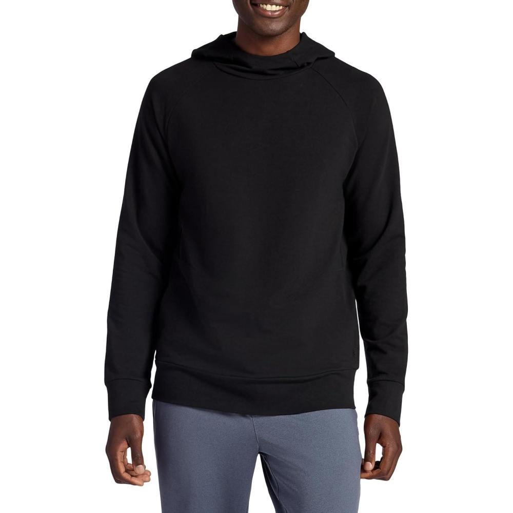 imageGaiam Mens Namaste Cowl Neck Hoodie Standard Fit Stretch Midweight Terry MaterialBlack