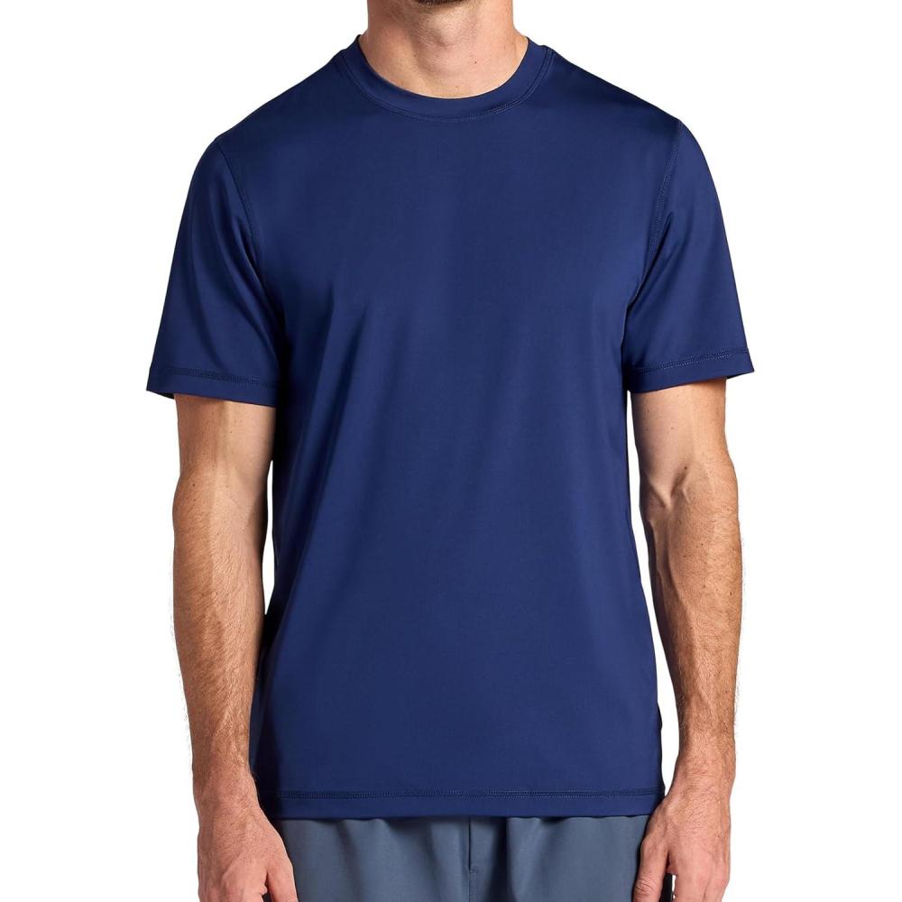 imageGaiam Mens Omtech Short Sleeve Crewneck TShirt Standard Fit Stretch Lightweight Performance MaterialMedieval Blue