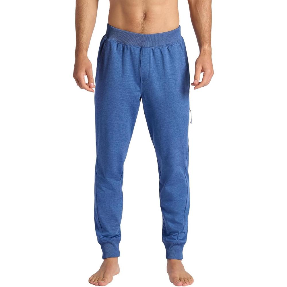 imageGaiam Mens Serenity Flow Jogger Standard Fit 30 Inseam Stretch Midweight MaterialTrue Navy Heather