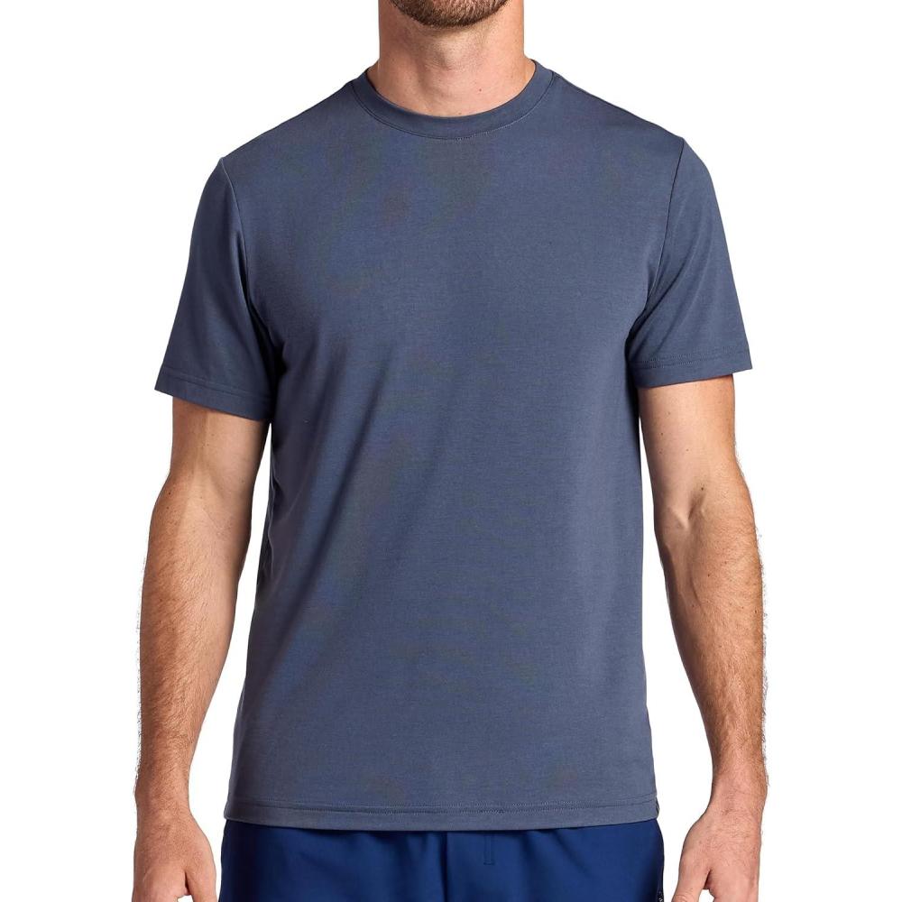 imageGaiam Mens Stretch Tech TShirt Standard Fit Stretch Midweight Performance MaterialCool Grey