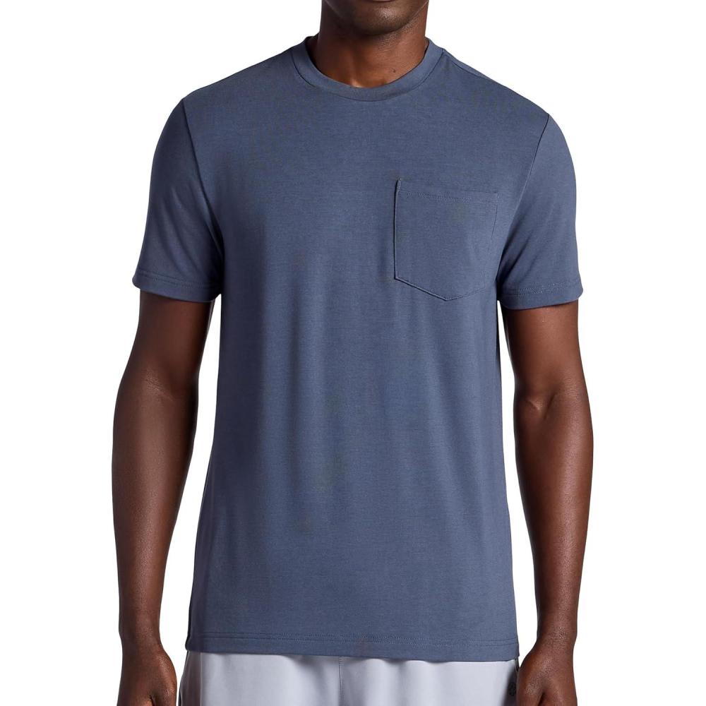 imageGaiam Mens Tech TShirt with Pocket Standard Fit Stretch Midweight MaterialCool Grey
