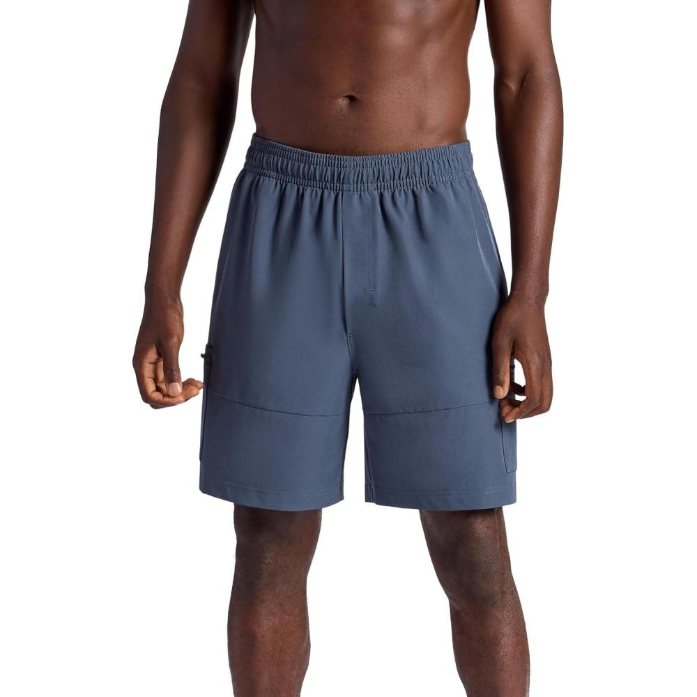imageGaiam Mens Voyager Cargo 7 Short Standard Fit Stretch Lightweight Material MoistureWickingCool Grey