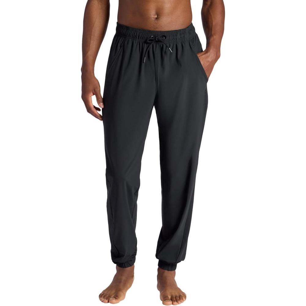 imageGaiam Mens Warrior Pose Pant Standard Fit 31 Inseam Stretch Lightweight Material MoistureWickingBlack