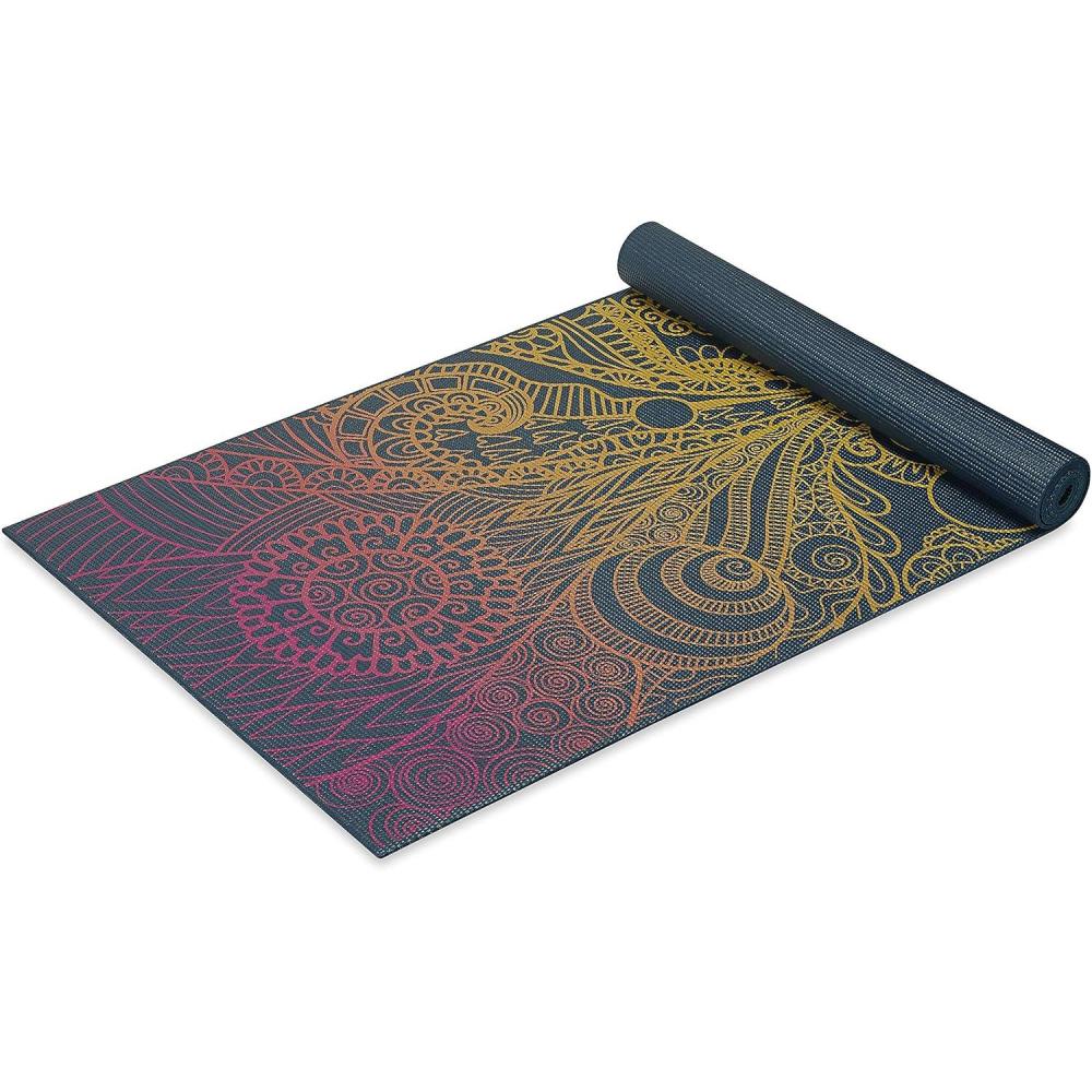 imageGaiam Print Yoga Mat Non Slip Exercise ampamp Fitness Mat for All Types of Yoga Pilates ampamp Floor ExercisesVivid Zest