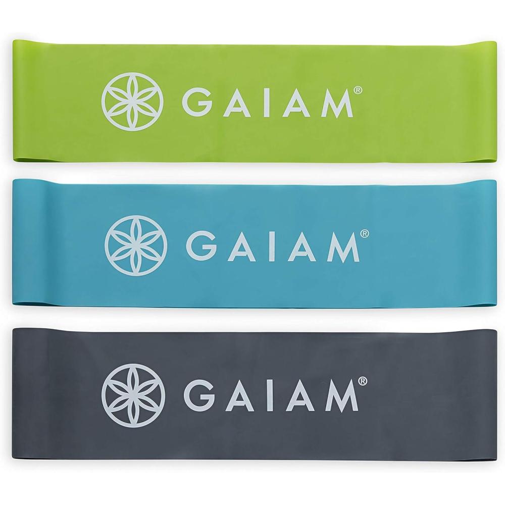imageGaiam Restore Loop Band KitSet of 3 Light MediumHeavy Lower Body Loop Resistance Bands for Legs and Booty Exercises ampamp Workouts15quotx 4quotBands15 x 4 Bands