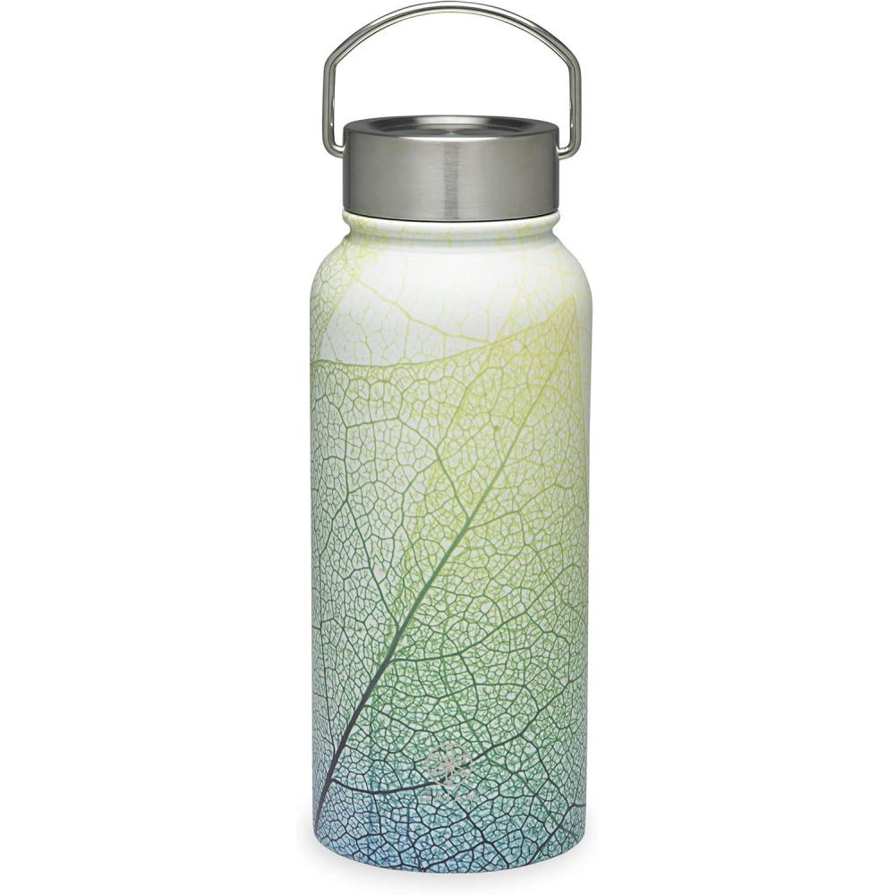 imageGaiam Water Bottle WideMouth Stainless Steel Aubergine Swirl 18 oz