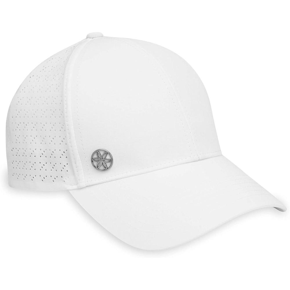imageGaiam Womens HatBreathable Ball Cap PreShaped Bill Adjustable Size for RunningWhite