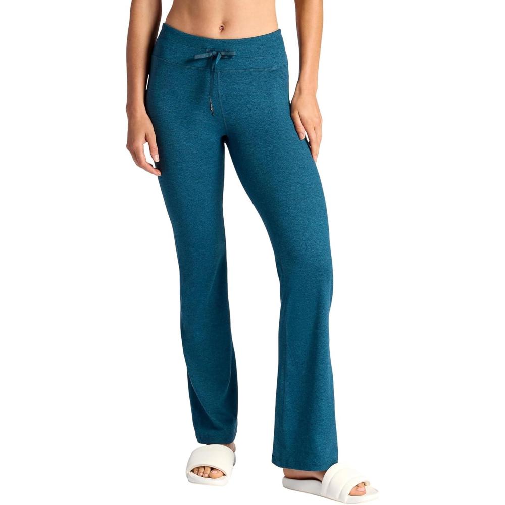 imageGaiam Womens Marled HighRise Flare Pant Slim Fit 315 Inseam Stretch Midweight Heathered MaterialReflecting Pond Heather