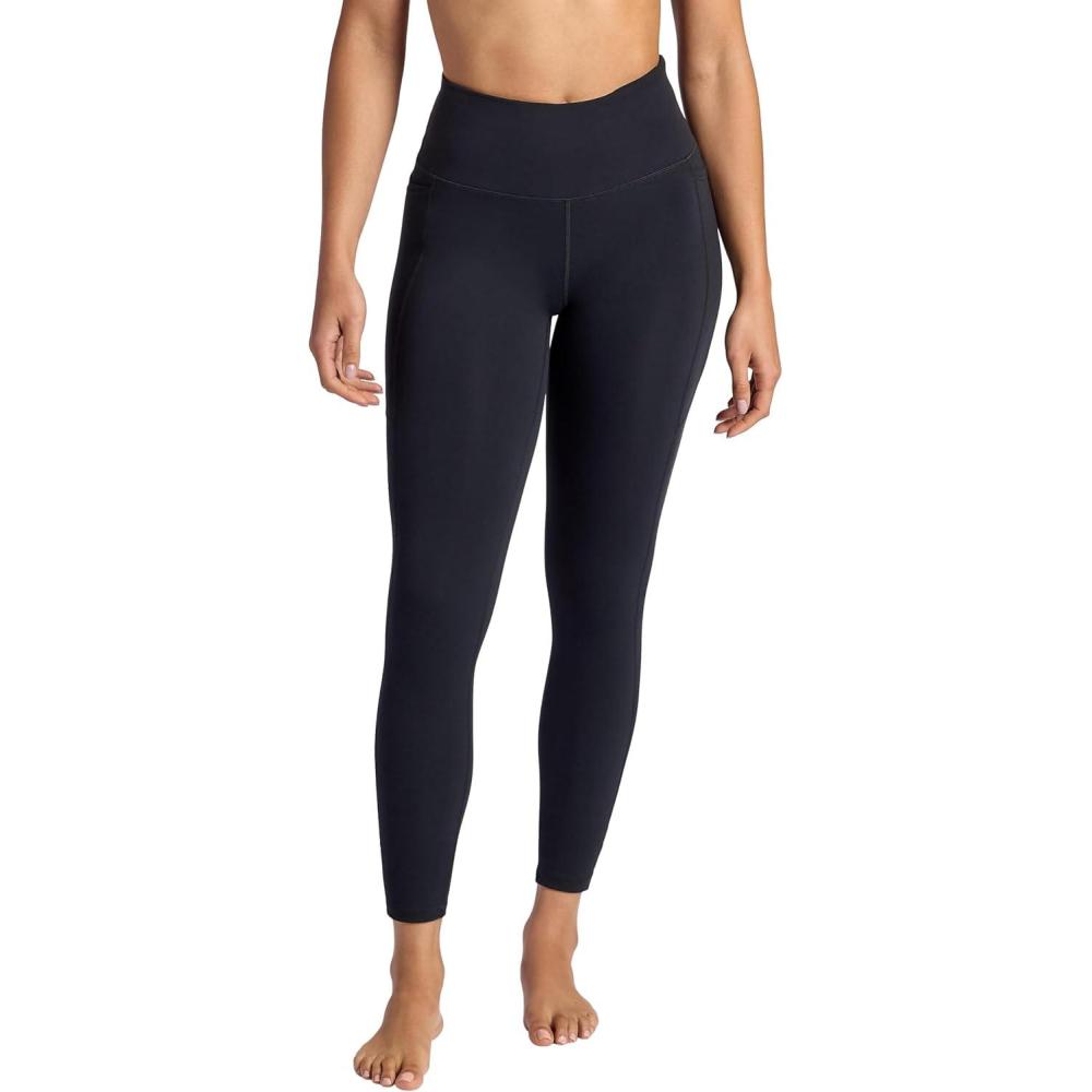 imageGaiam Womens Om High Rise Salutations 78 Legging Slim Fit 25 Inseam MoistureWickingBlack Tap Shoe
