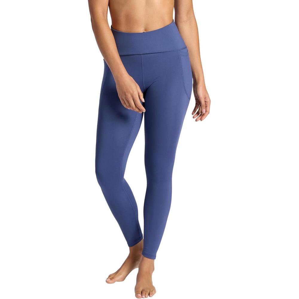 imageGaiam Womens Om HighRise Activate 78 Legging Slim Fit 25 Inseam MoistureWickingBlue Indigo