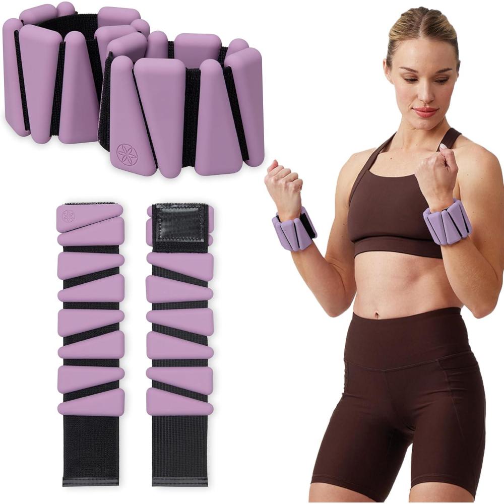 imageGaiam Wrist and Ankle Weights Wearable Bracelet to Strengthen Tone ampamp Sculpt Adjustable Ankle Weights for Women ampamp Men for Yoga Dance Pilates Barre Cardio Home ampamp Gym UseDusty Lavender2LB Set of 2 1lb Weights