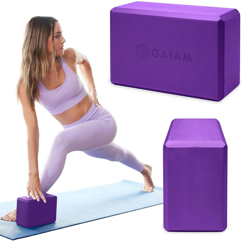 imageGaiam Yoga Block  Supportive LatexFree Eva Foam  Soft NonSlip Surface with Beveled Edges for Yoga Pilates Meditation  Yoga Accessories for Stability Balance Deepen StretchesDeep Purple