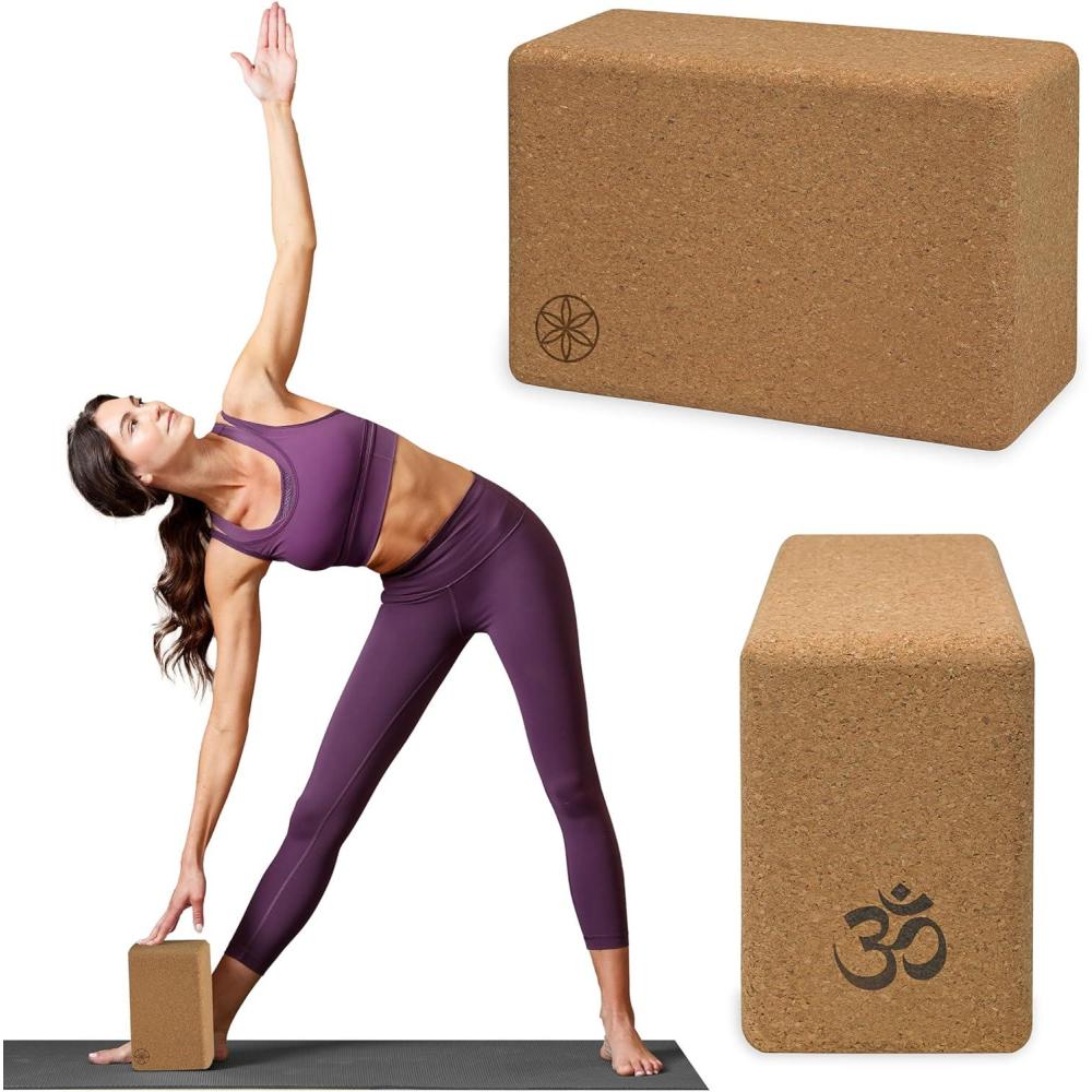 imageGaiam Yoga Block  Supportive LatexFree Eva Foam  Soft NonSlip Surface with Beveled Edges for Yoga Pilates Meditation  Yoga Accessories for Stability Balance Deepen StretchesCork Premium