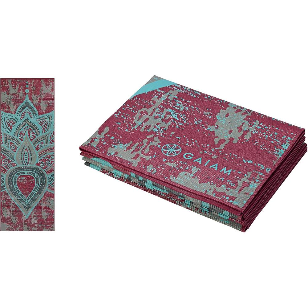 imageGaiam Yoga Mat Folding Travel Fitness ampamp Exercise Mat Foldable Yoga Mat for All Types of Yoga Pilates ampamp Floor Workouts 68quotL x 24quotW x 2mm ThickBe Free