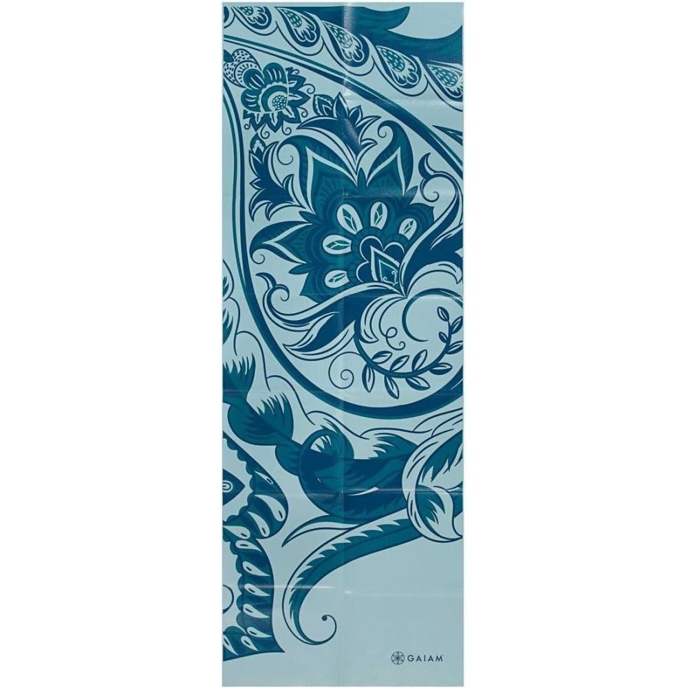 imageGaiam Yoga Mat Folding Travel Fitness ampamp Exercise Mat Foldable Yoga Mat for All Types of Yoga Pilates ampamp Floor Workouts 68quotL x 24quotW x 2mm ThickIcy Paisley