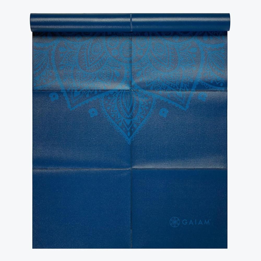 imageGaiam Yoga Mat Folding Travel Fitness ampamp Exercise Mat Foldable Yoga Mat for All Types of Yoga Pilates ampamp Floor Workouts 68quotL x 24quotW x 2mm ThickBlue Sundial