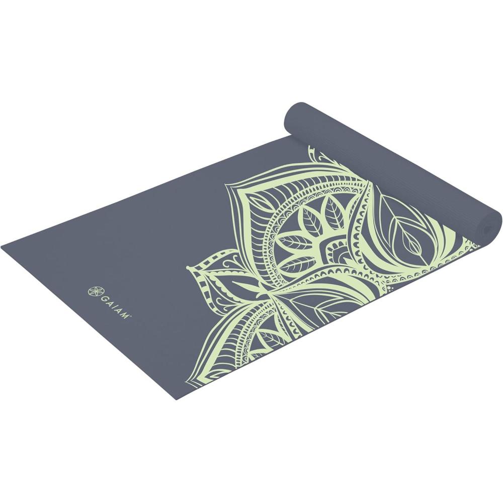 imageGaiam Yoga Mat Premium 5mm Print Thick Non Slip Exercise ampamp Fitness Mat for All Types of Yoga Pilates ampamp Floor Workouts 68quot x 24quot x 5mmCool Mint Point