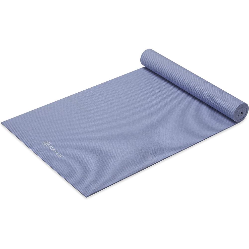 imageGaiam Yoga Mat Premium 5mm Solid Thick Non Slip Exercise ampamp Fitness Mat for All Types of Yoga Pilates ampamp Floor Workouts 68quot x 24quot x 5mmChambray