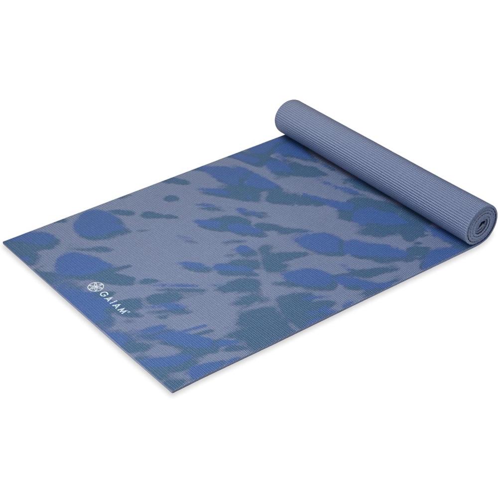 imageGaiam Yoga Mat  Premium 6mm Print Extra Thick Non Slip Exercise ampamp Fitness Mat for All Types of Yoga Pilates ampamp Floor Workouts 68quotL x 24quotW x 6mm ThickTie Dye Blast