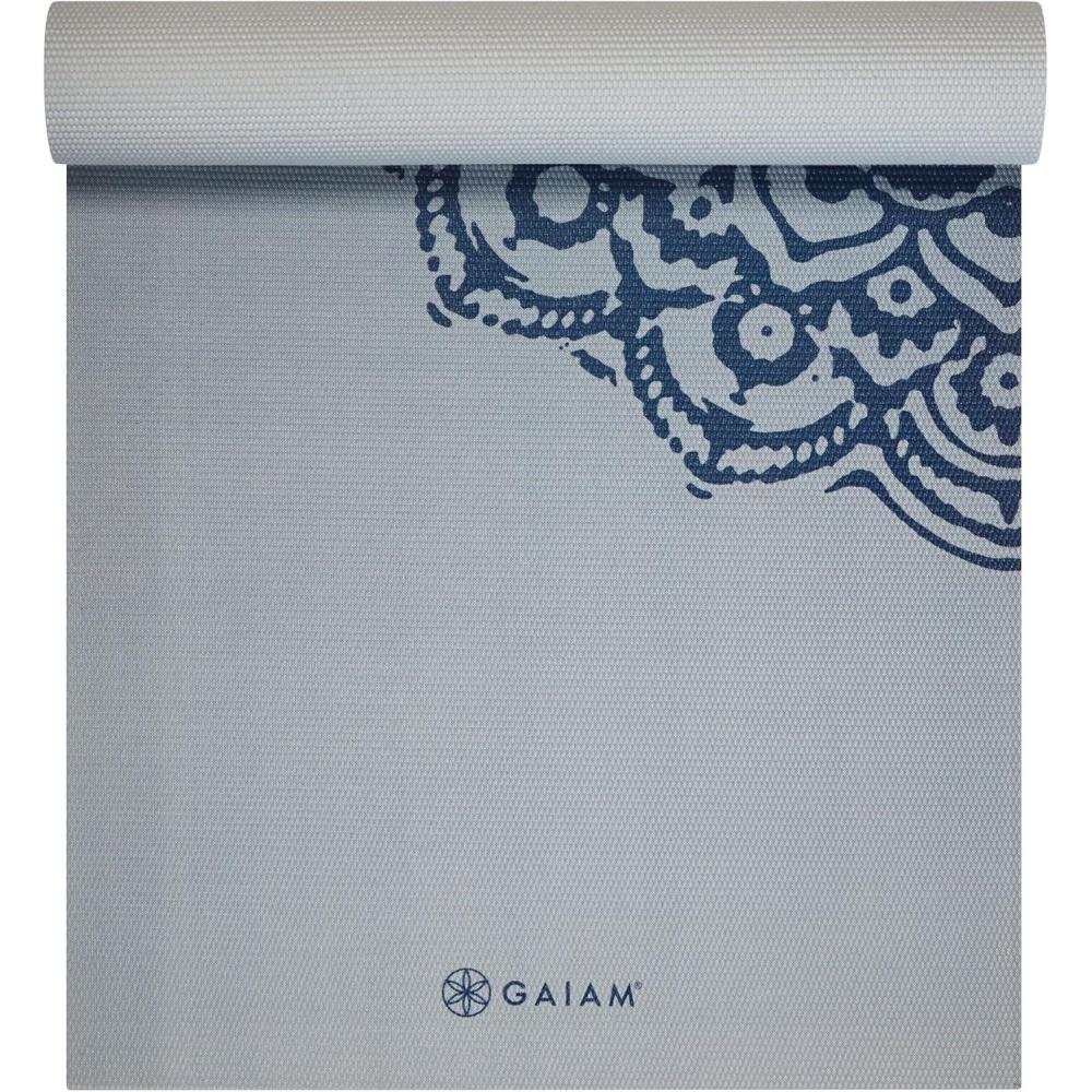 imageGaiam Yoga Mat  Premium 6mm Print Extra Thick Non Slip Exercise ampamp Fitness Mat for All Types of Yoga Pilates ampamp Floor Workouts 68quotL x 24quotW x 6mm ThickIndigo Fade