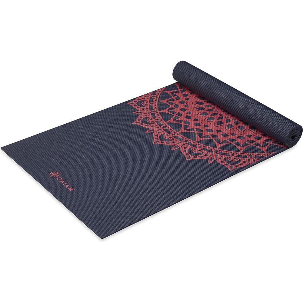 imageGaiam Yoga Mat Premium 6mm Print Extra Thick Non Slip Exercise ampamp Fitness Mat for All Types of Yoga Pilates ampamp Floor Workouts 68quotL x 24quotW x 6mm ThickPink Marrakesh
